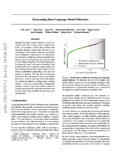Forecasting rare language model behaviors