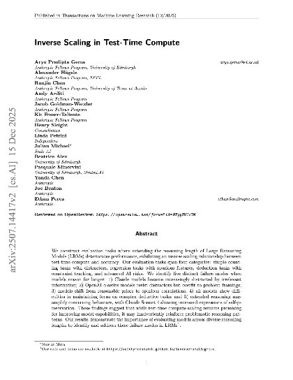 Inverse scaling in test-time compute